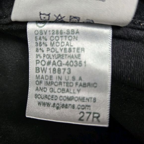 AG Adriano Goldschmied The Legging Super Skinny Ankle Pants 27 R Black Velvet - Picture 6 of 6